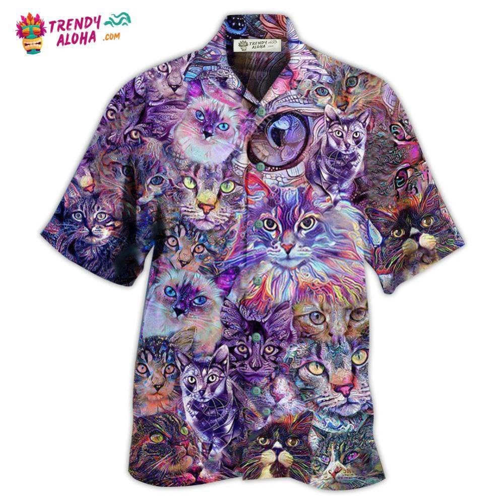 Cat Psychedelic Purple Hawaiian Shirt – Trendy Aloha Cat Psychedelic Purple Hawaiian Shirt – Trendy Aloha