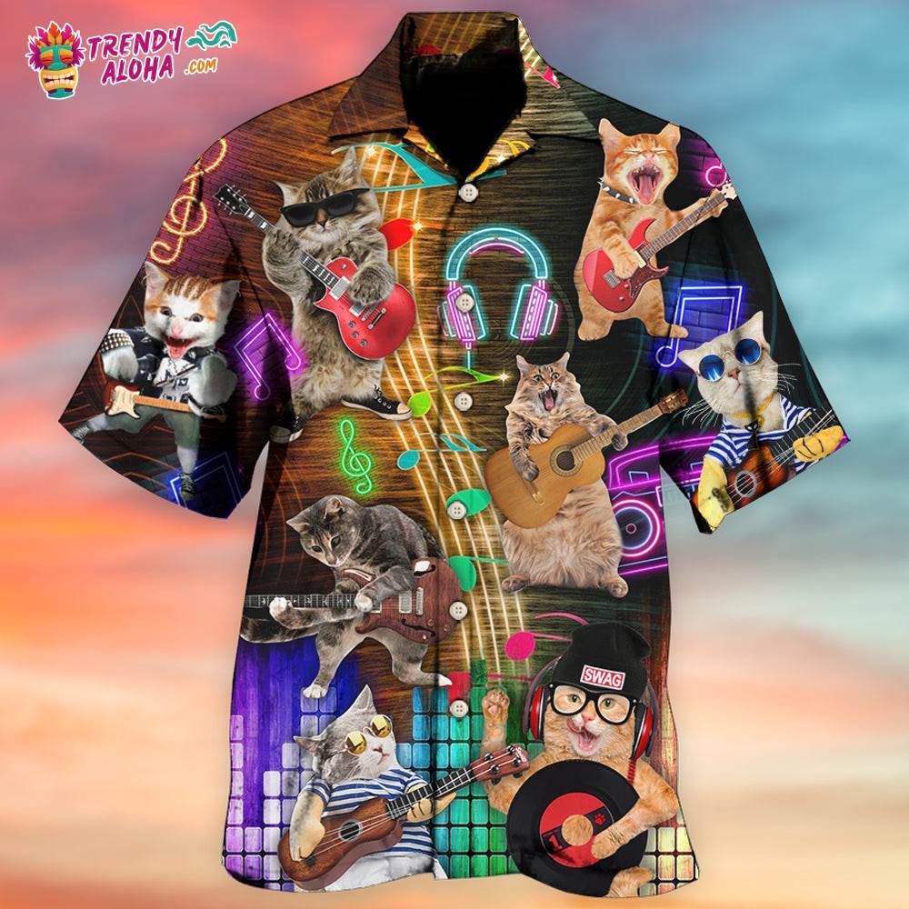 Cat Rocker Lovely Style Hawaiian Shirt – Trendy Aloha