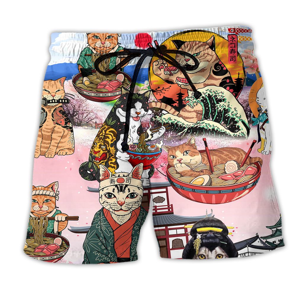 Cat Rule The World So Cute Trendy Aloha Hawaiian Beach Shorts