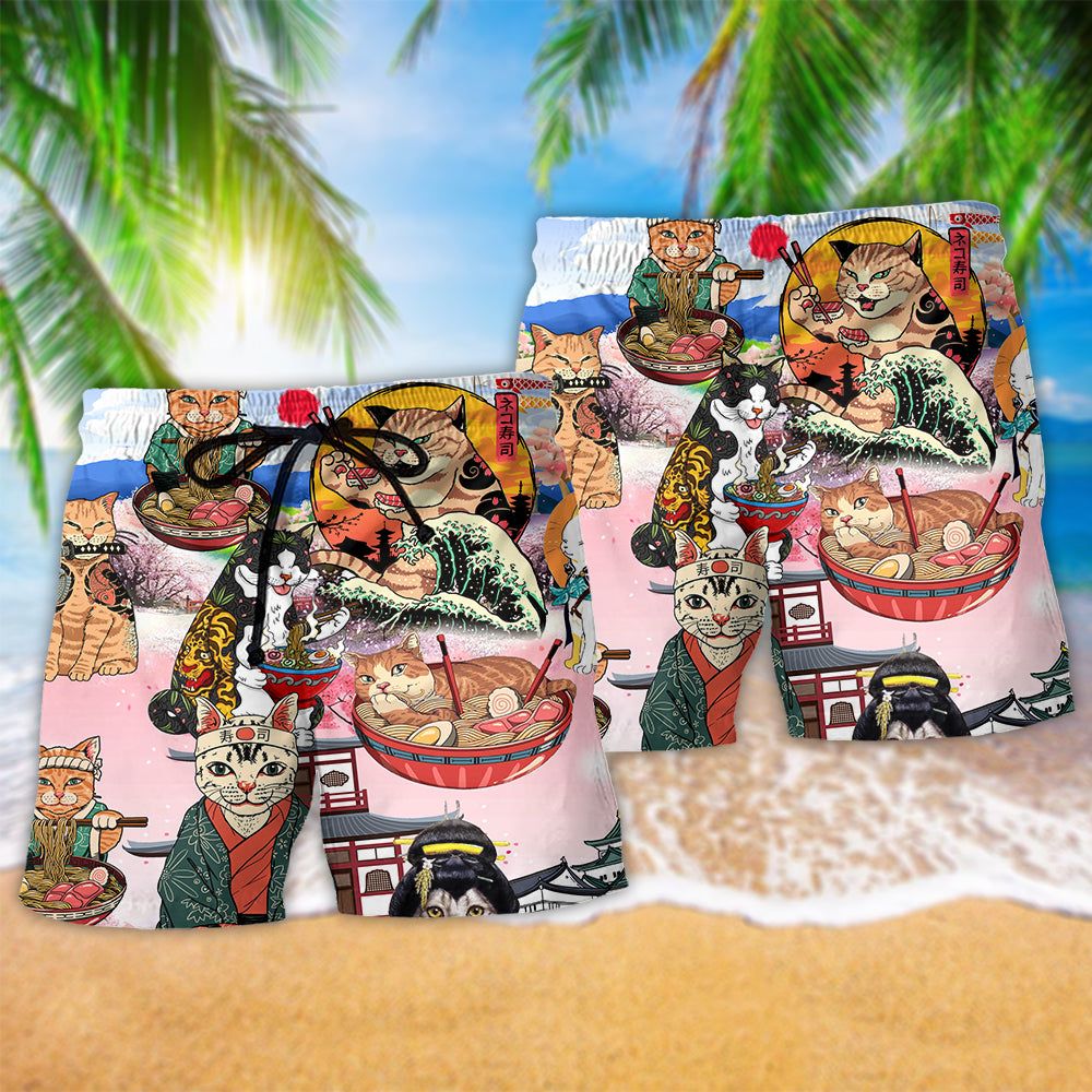 Cat Rule The World So Cute Trendy Aloha Hawaiian Beach Shorts
