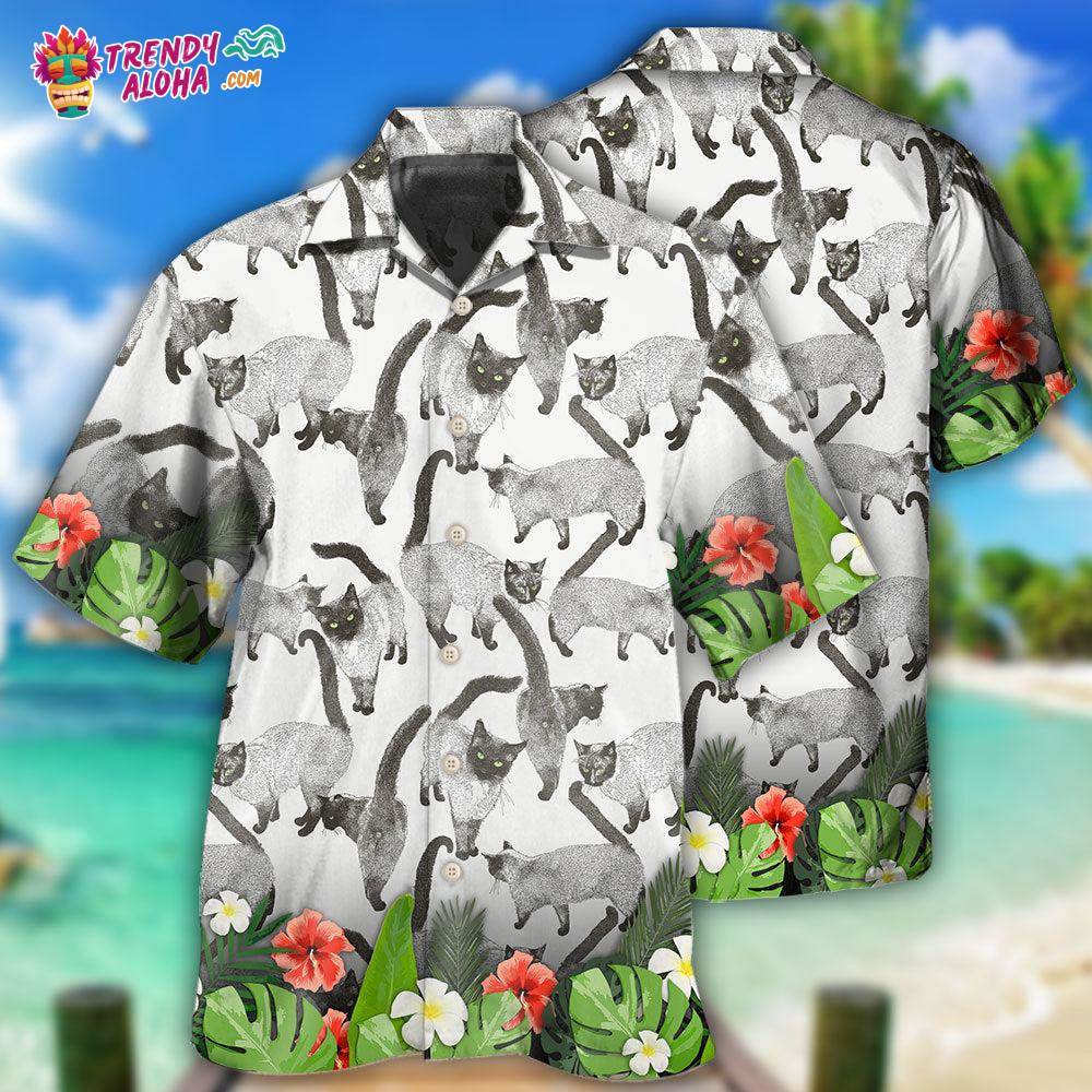 Cat Siamese Cat Lovely Tropical Style Hawaiian Shirt – Trendy Aloha
