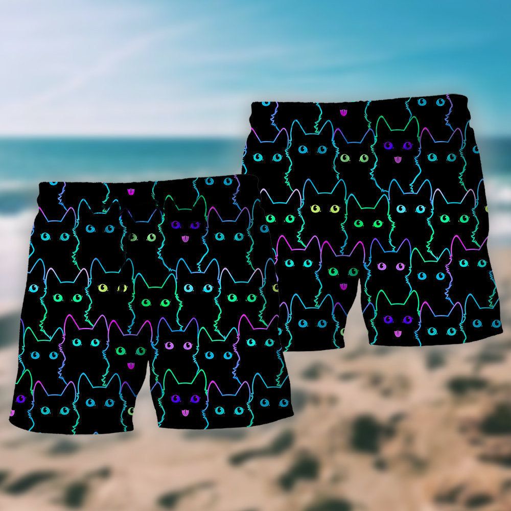 Cat So Cute Style Trendy Aloha Hawaiian Beach Shorts