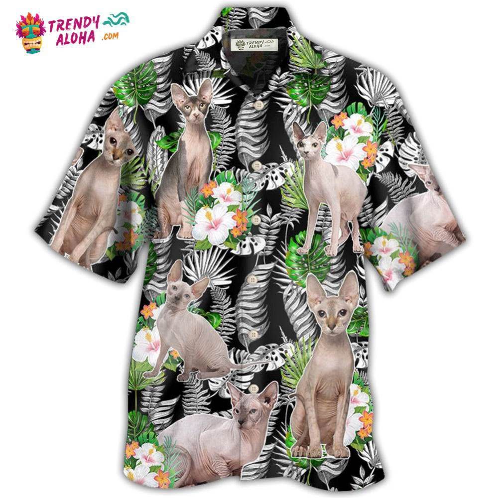 Cat Sphynx Cat Lover Tropical Hawaiian Shirt – Trendy Aloha Cat Sphynx Cat Lover Tropical Hawaiian Shirt – Trendy Aloha