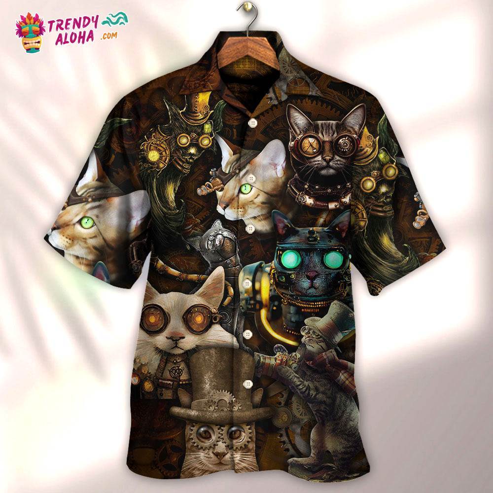 Cat Steampunk Art Steal Heart Hawaiian Shirt – Trendy Aloha