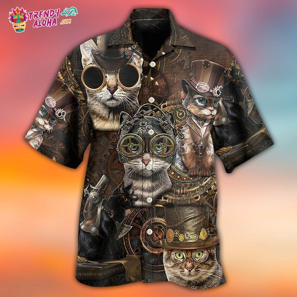 Cat Steampunk Hawaiian Shirt – Trendy Aloha