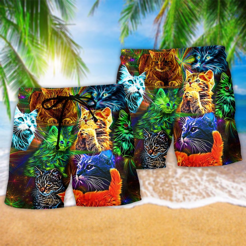 Cat Stunning In My Dream Trendy Aloha Hawaiian Beach Shorts