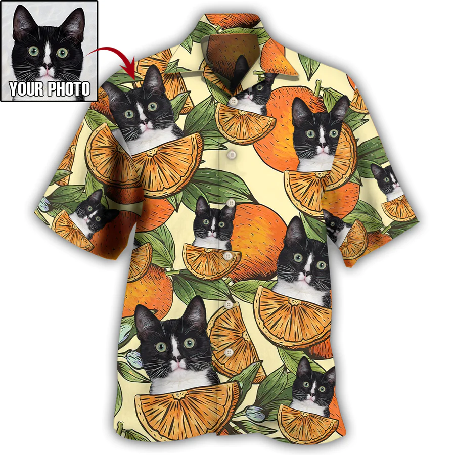 Cat-tastic Island Vibes: Custom Photo Cat Hawaiian Shirt