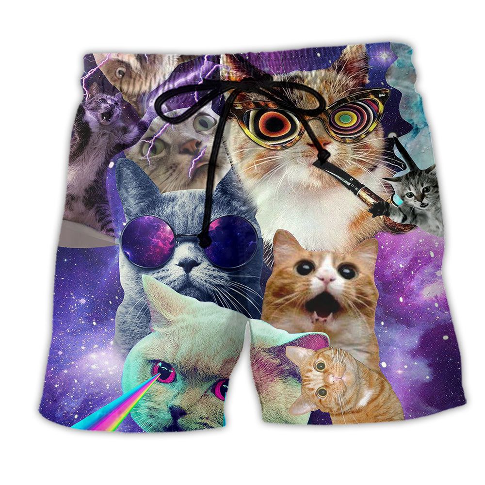 Cat The Battle Flying Cat Rebellion Trendy Aloha Hawaiian Beach Shorts Cat The Battle Flying Cat Rebellion Trendy Aloha Hawaiian Beach Shorts