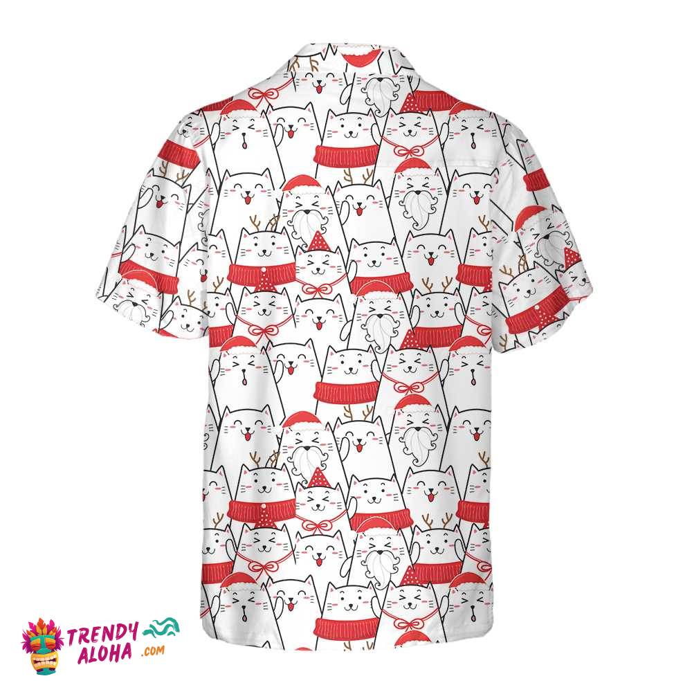 Cat The Red Christmas Hawaiian Shirt, Cute Cat Christmas Shirt, Best Christmas Gift Idea