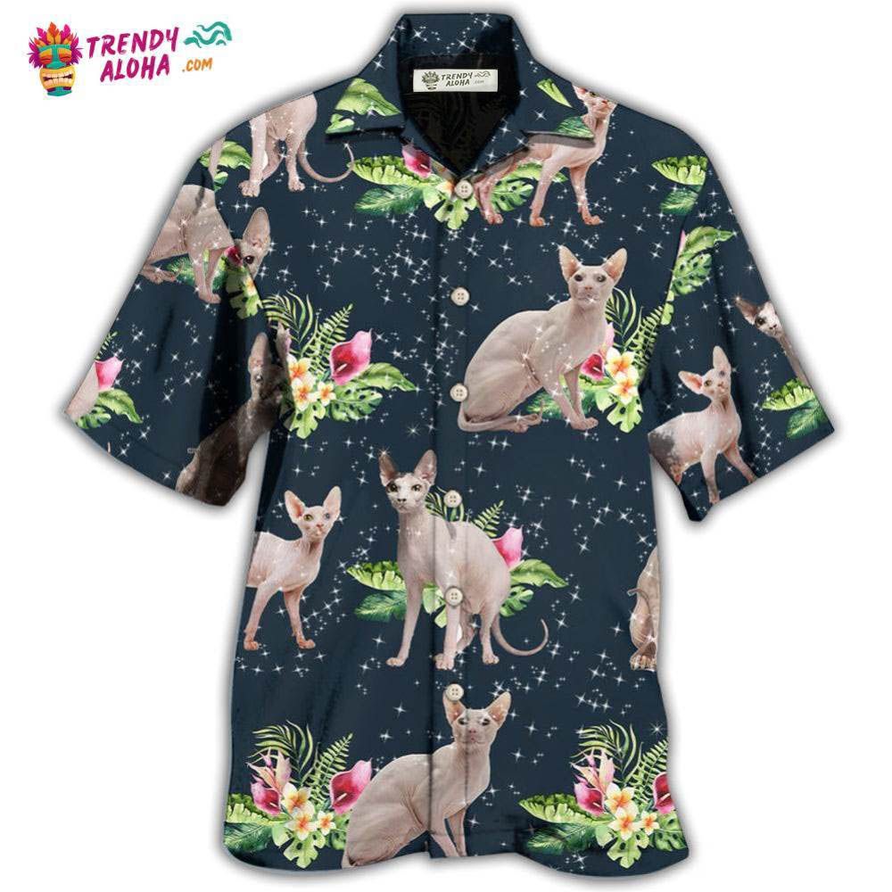 Cat Tropical Floral Sphynx Cat Hawaiian Shirt – Trendy Aloha Cat Tropical Floral Sphynx Cat Hawaiian Shirt – Trendy Aloha