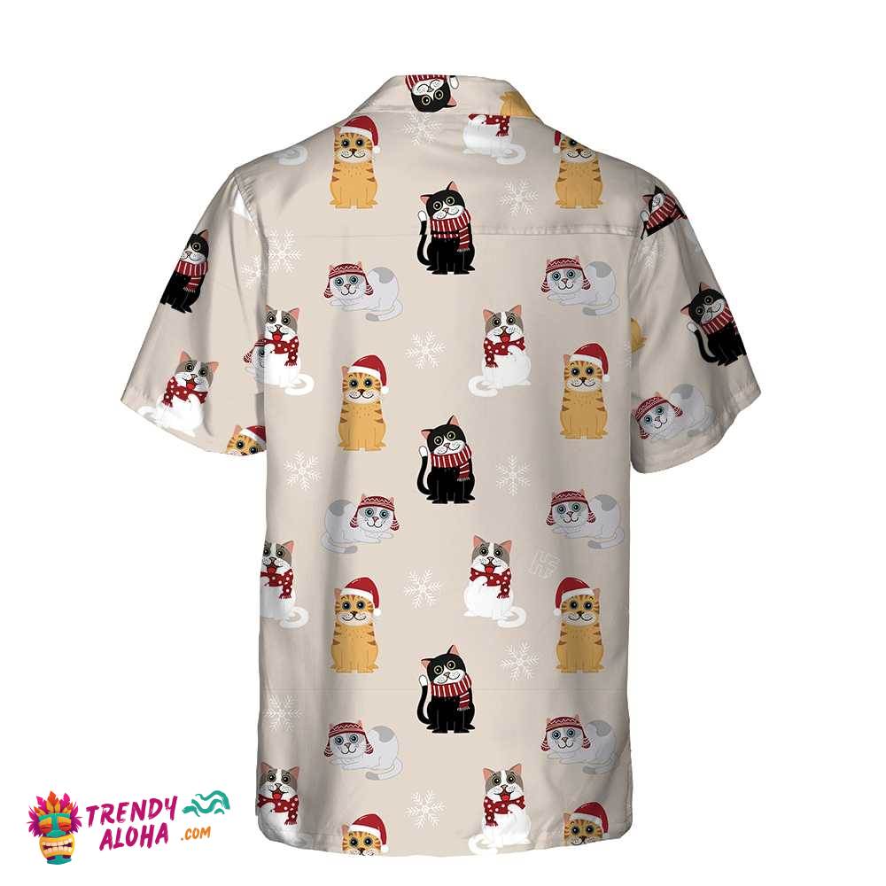 Cat Wearing Santa Claus Hat Hawaiian Shirt, Christmas Cat Shirt, Best Christmas Gift