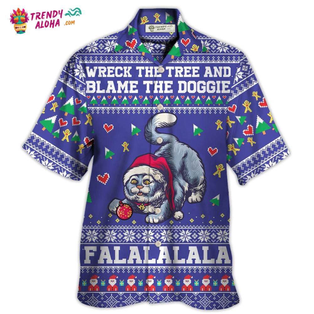 Cat Wreck The Tree And Blame The Doggies Christmas Hawaiian Shirt – Trendy Aloha Cat Wreck The Tree And Blame The Doggies Christmas Hawaiian Shirt – Trendy Aloha