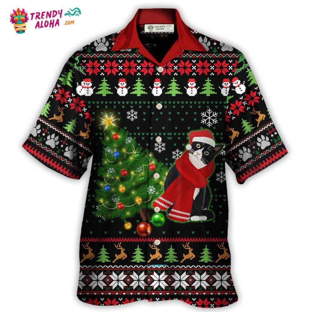 Cat Wreck The Tree Happy Ugly Style Christmas Hawaiian Shirt – Trendy Aloha Cat Wreck The Tree Happy Ugly Style Christmas Hawaiian Shirt – Trendy Aloha