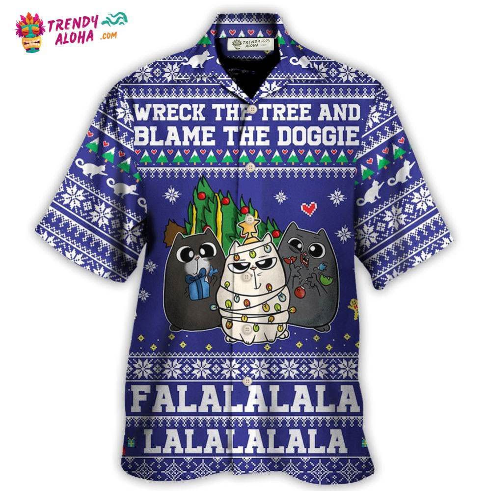 Cat Wreck The Tree Meowy Christmas Style Hawaiian Shirt – Trendy Aloha Cat Wreck The Tree Meowy Christmas Style Hawaiian Shirt – Trendy Aloha