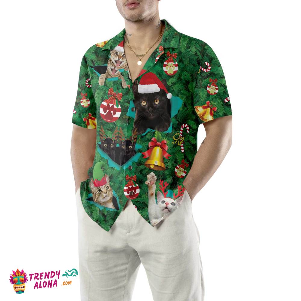 Cats For Christmas Hawaiian Shirt, Funny Christmas Cat Shirt, Best Gift For Christmas