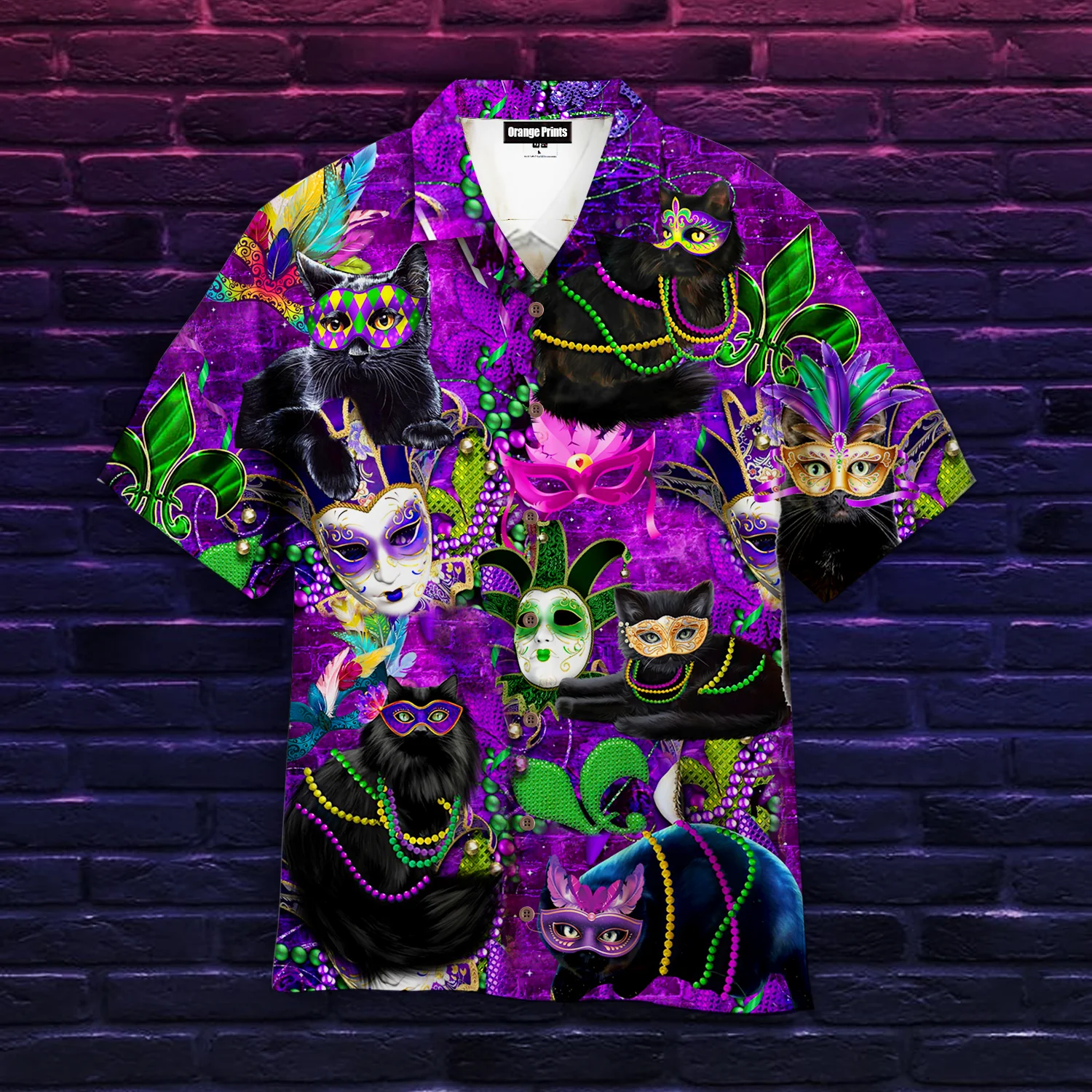 Cats Mardi Gras Carnival Trendy Hawaiian Shirt