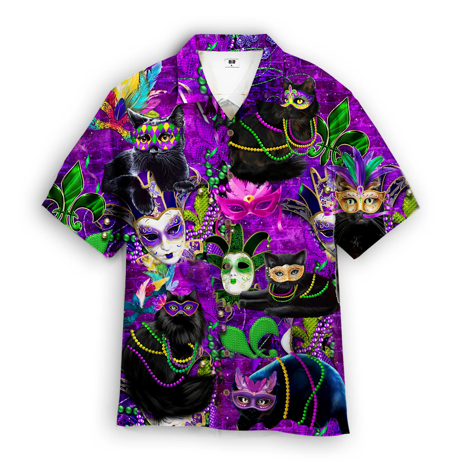 Cats Mardi Gras Carnival Trendy Hawaiian Shirt