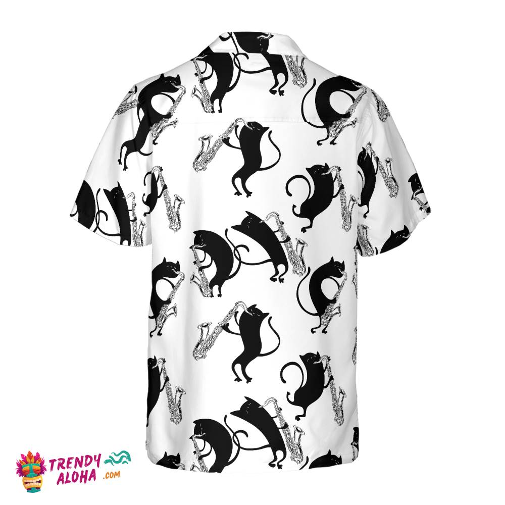 Cats Play Saxophone Hawaiian Shirt