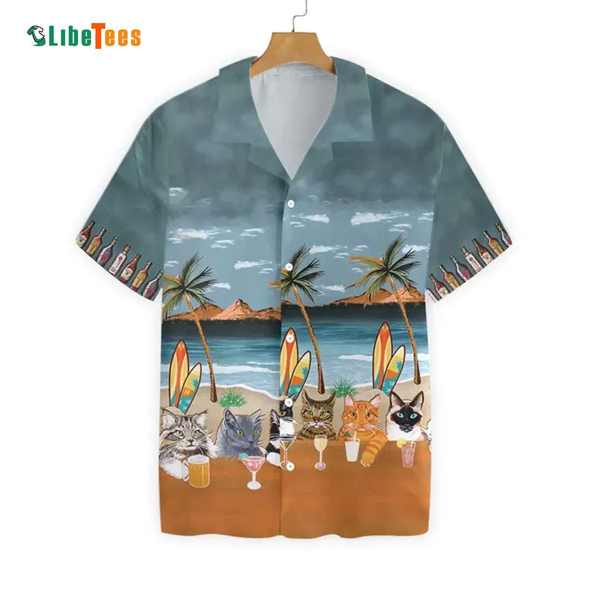 Cat’s Summer Joy with Chilled Beer Hawaiian Shirt