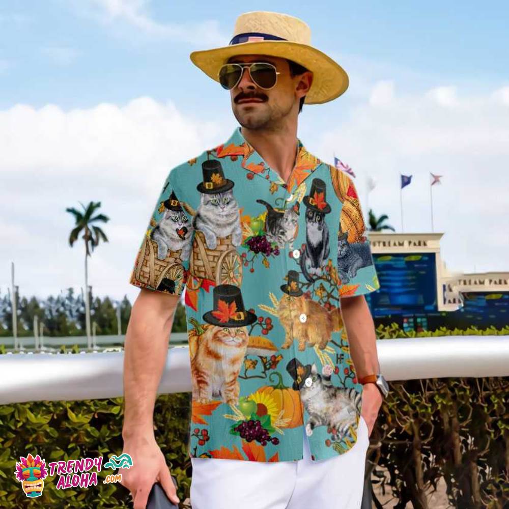 Cats Thanksgiving Hawaiian Shirt, Funny Gift For Thanksgiving Day