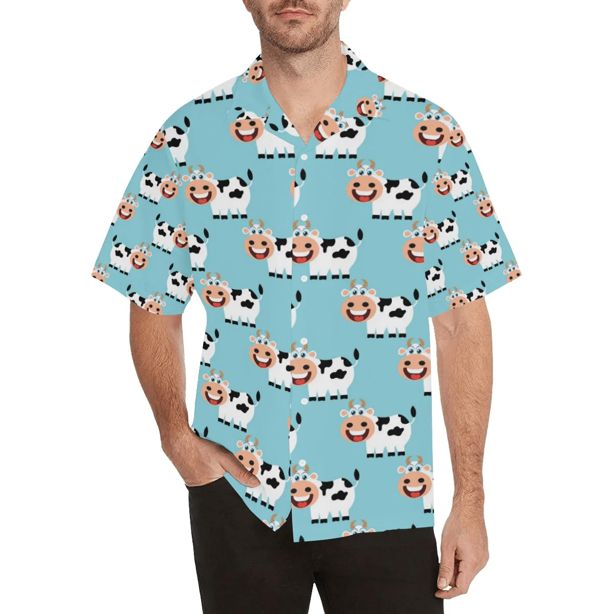 Cattle Enthusiasts’ Hawaiian Shirt with Cute Pattern Prints