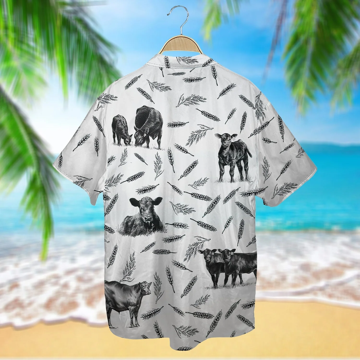 Cattle Pattern Trendy Hawaiian Shirt, Cow Trendy Hawaiian Shirt For Summer Gifts