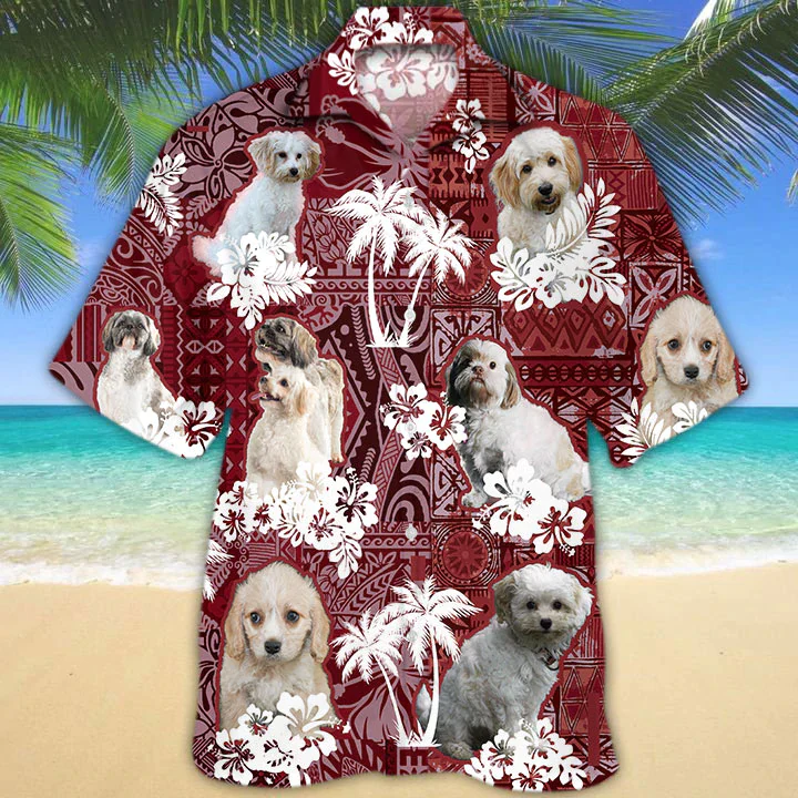 Cavachon Red Trendy Hawaiian Shirt, Gift For Dog Lover Shirts, Animal Summer Shirts, Trendy Hawaiian Shirt Men Cavachon Red Trendy Hawaiian Shirt, Gift For Dog Lover Shirts, Animal Summer Shirts, Trendy Hawaiian Shirt Men