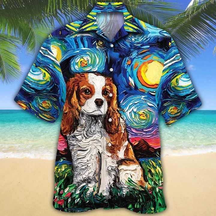 Cavalier King Charles Cute Face Dog Gorgeous Night Trendy Hawaiian Shirt Cavalier King Charles Cute Face Dog Gorgeous Night Trendy Hawaiian Shirt