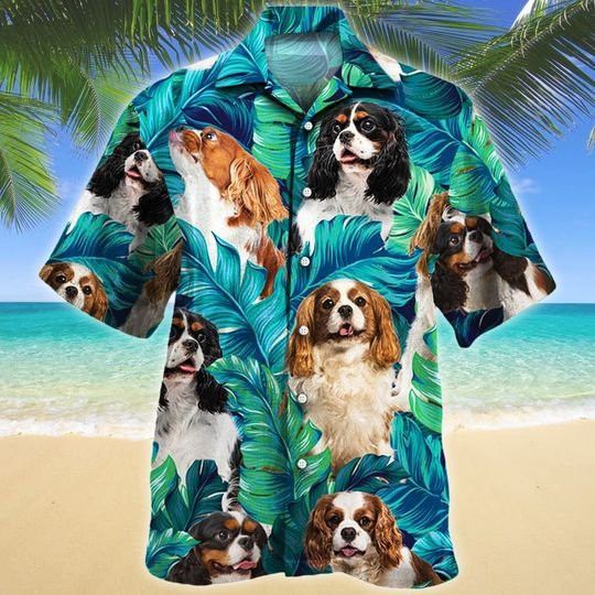Cavalier King Charles Spaniel Dog Lovers Hawaiian Style For Summertime All Printed 3D Hawaiian Shirt