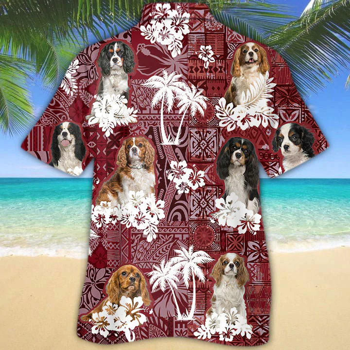 Cavalier King Charles Spaniel Red Trendy Hawaiian Shirt, Gift For Dog Lover Shirts, Animal Summer Shirts, Trendy Hawaiian Shirt Men