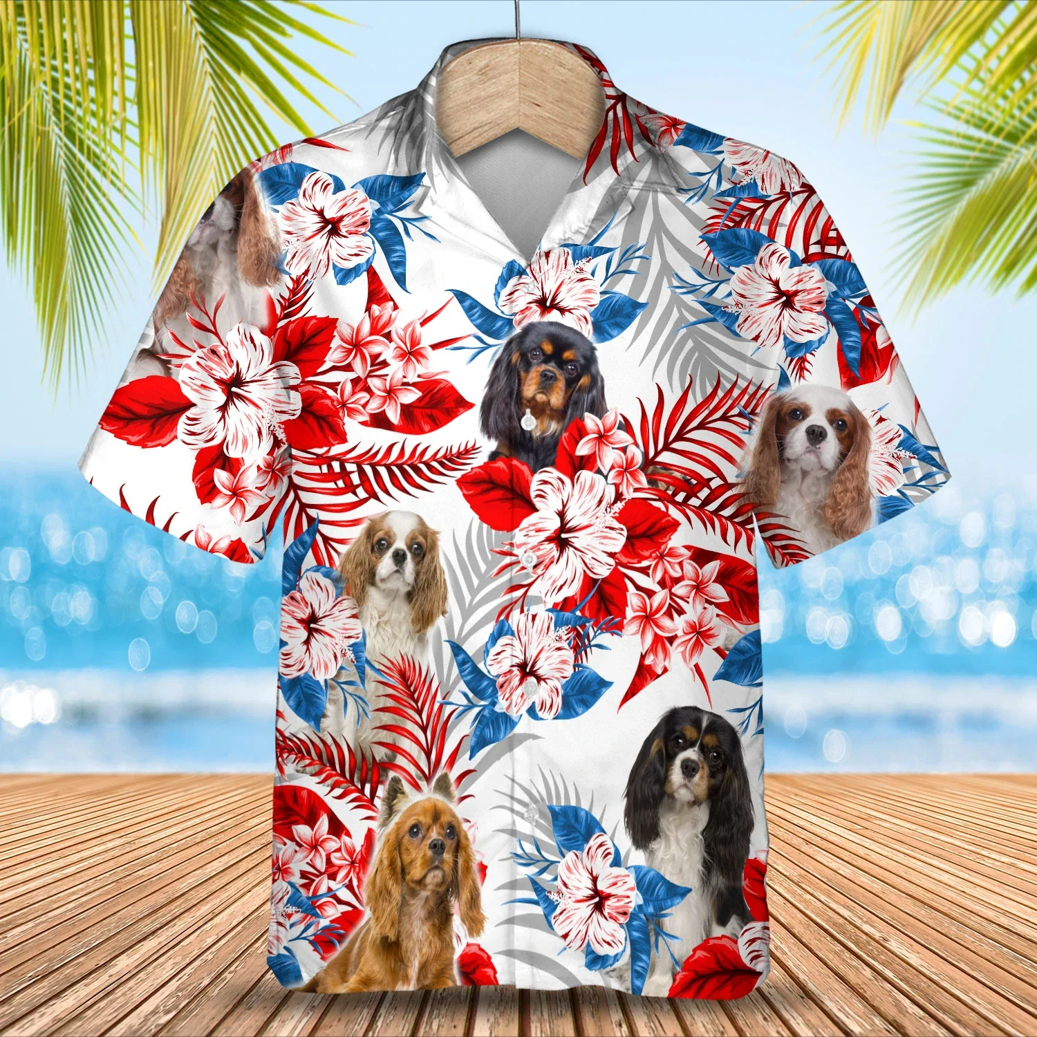 Cavalier King Charles Spaniel Trendy Hawaiian Shirt, Summer Aloha Shirt, Men Trendy Hawaiian Shirt, Women Trendy Hawaiian Shirt