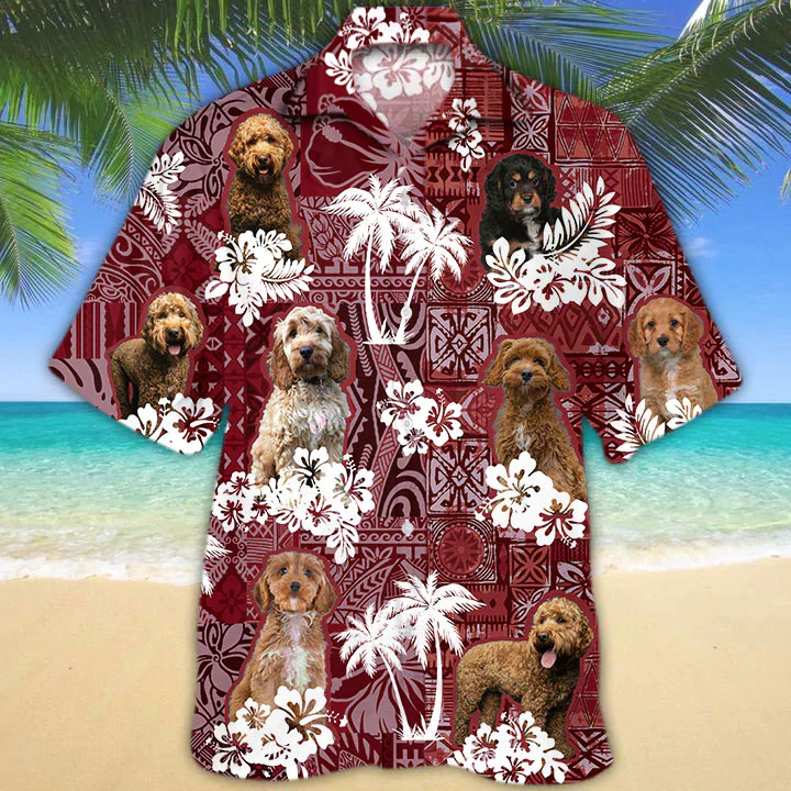 Cavapoo Red Trendy Hawaiian Shirt, Gift For Dog Lover Shirts, Animal Summer Shirts, Trendy Hawaiian Shirt Men Cavapoo Red Trendy Hawaiian Shirt, Gift For Dog Lover Shirts, Animal Summer Shirts, Trendy Hawaiian Shirt Men