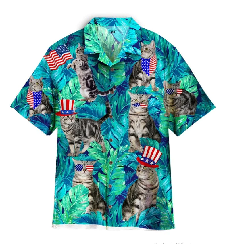 Celebrate Independence Day with Our Cat Lover’s Hawaiian Shirt