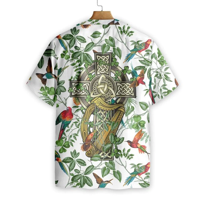 Celtic Cross Irish St. Patrick’s Trendy Hawaiian Shirt, Shamrock Shirt, Irish Day Trendy Hawaiian Shirt