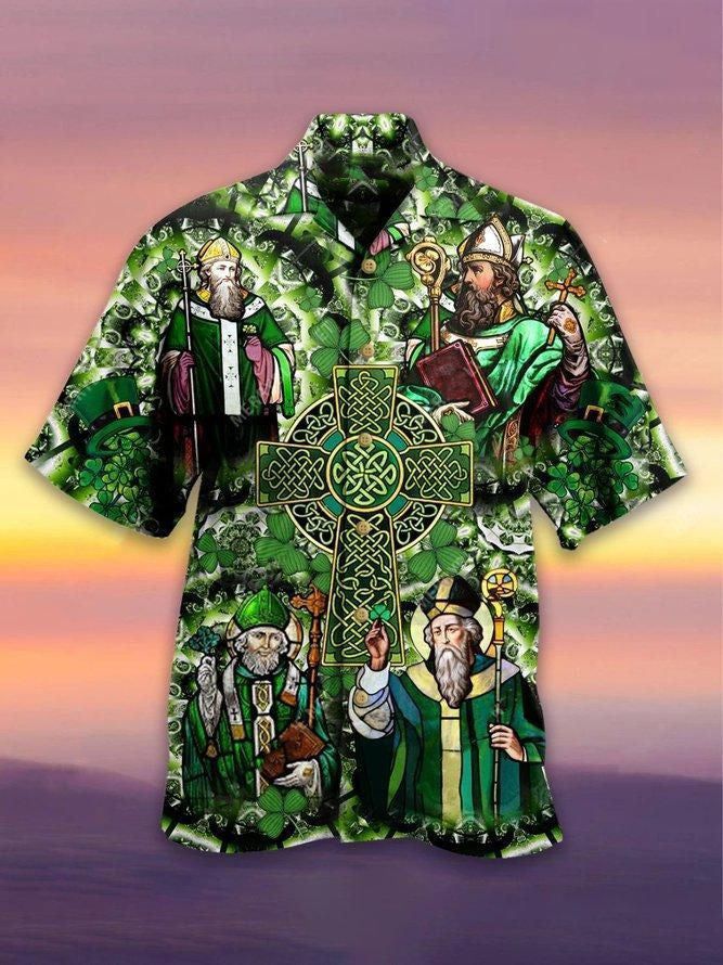 Celtic Cross St Patrick’s Day Hawaiian Shirts Aloha Hawaii Shirt Aloha Shirt For Summer
