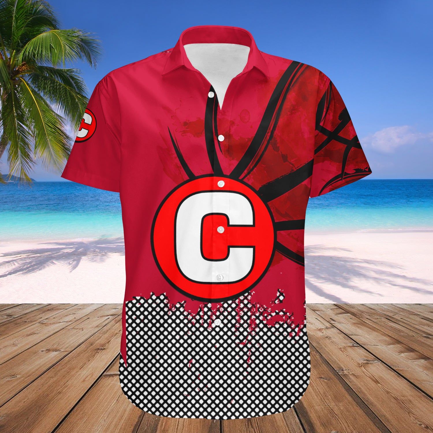 Centenary Gentlemen Hawaii Shirt Basketball Net Grunge Pattern – NCAA