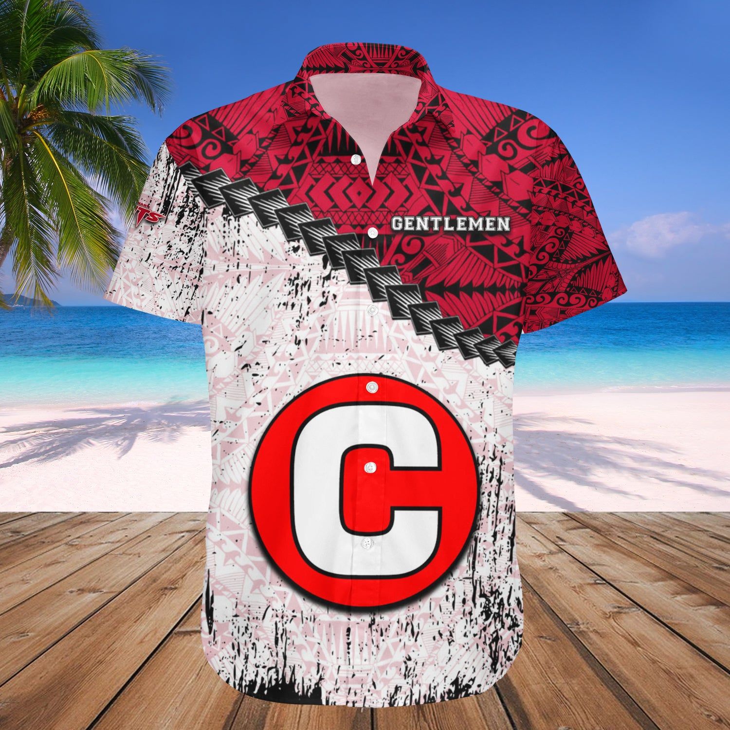 Centenary Gentlemen Hawaii Shirt Grunge Polynesian Tattoo – NCAA