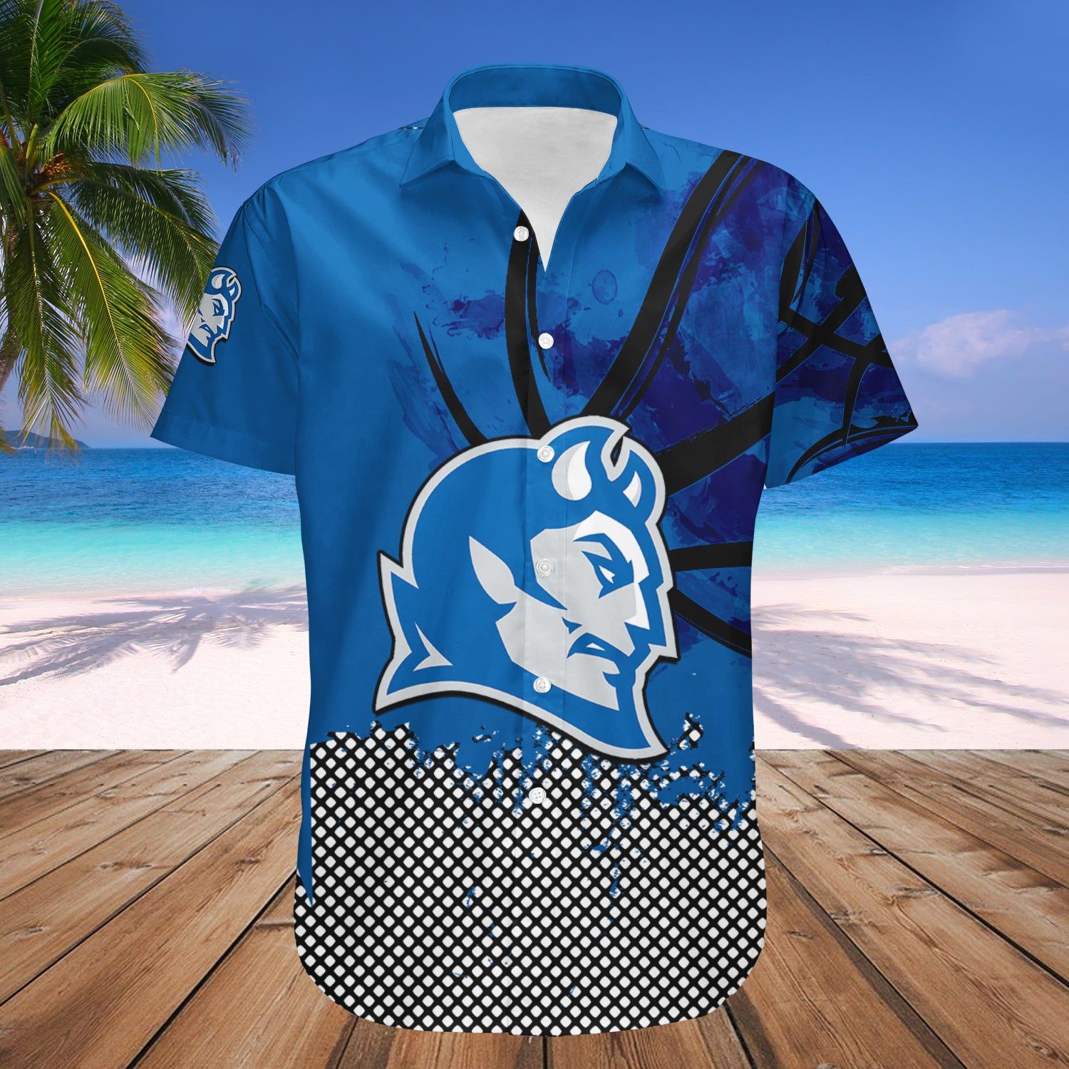 Central Connecticut Blue Devils Hawaii Shirt Basketball Net Grunge Pattern – NCAA