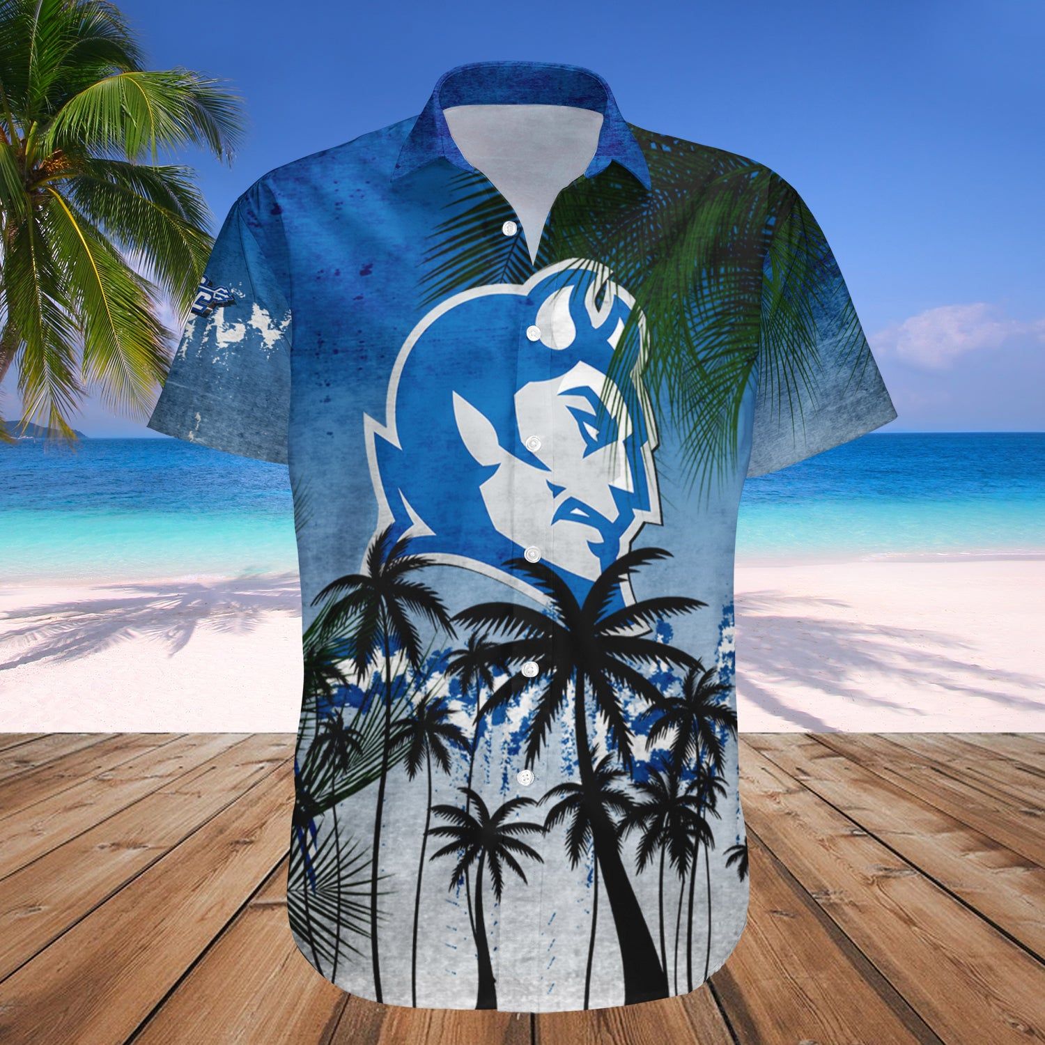 Central Connecticut Blue Devils Hawaii Shirt Coconut Tree Tropical Grunge – NCAA