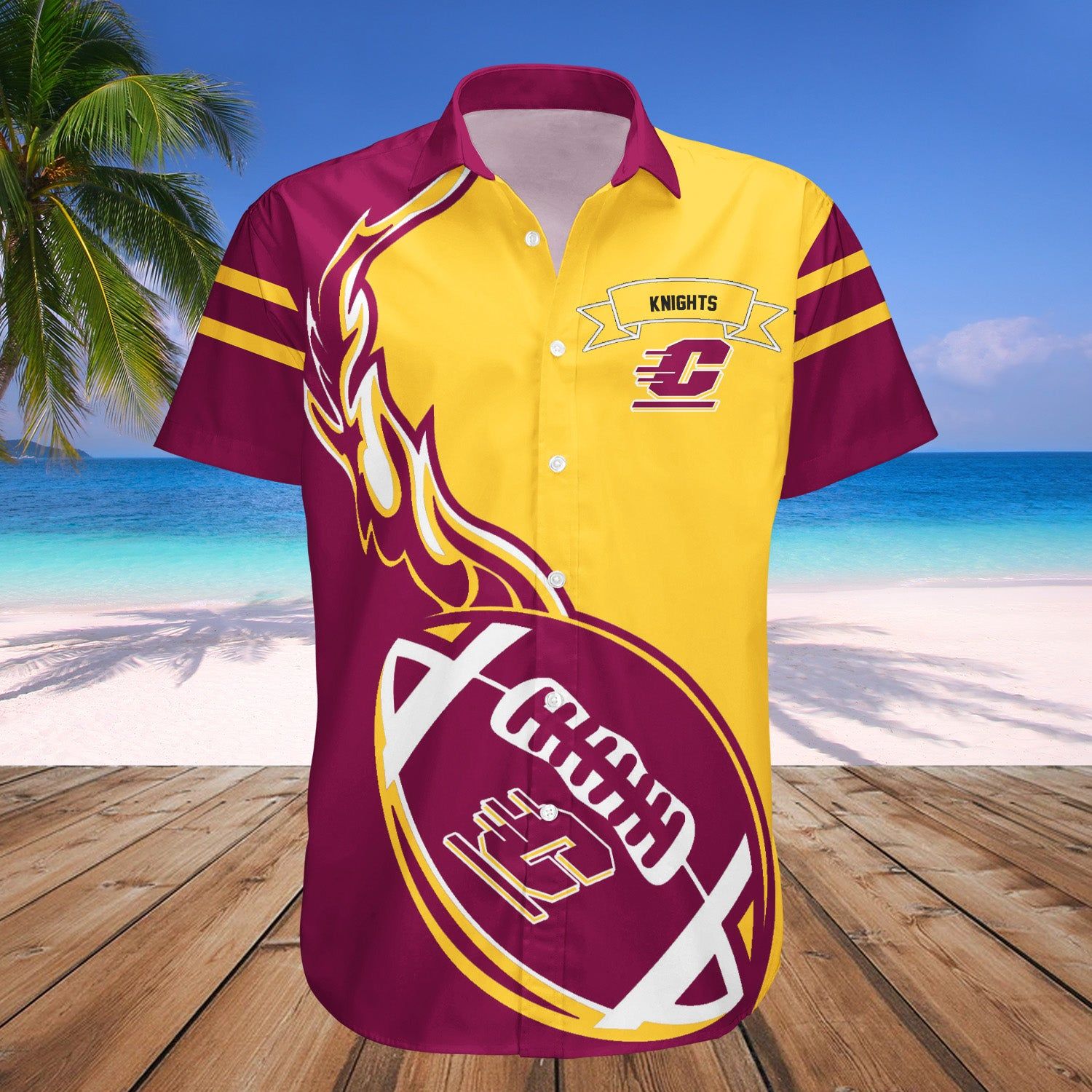Central Florida Knights Hawaii Shirt Flame Ball – NCAA