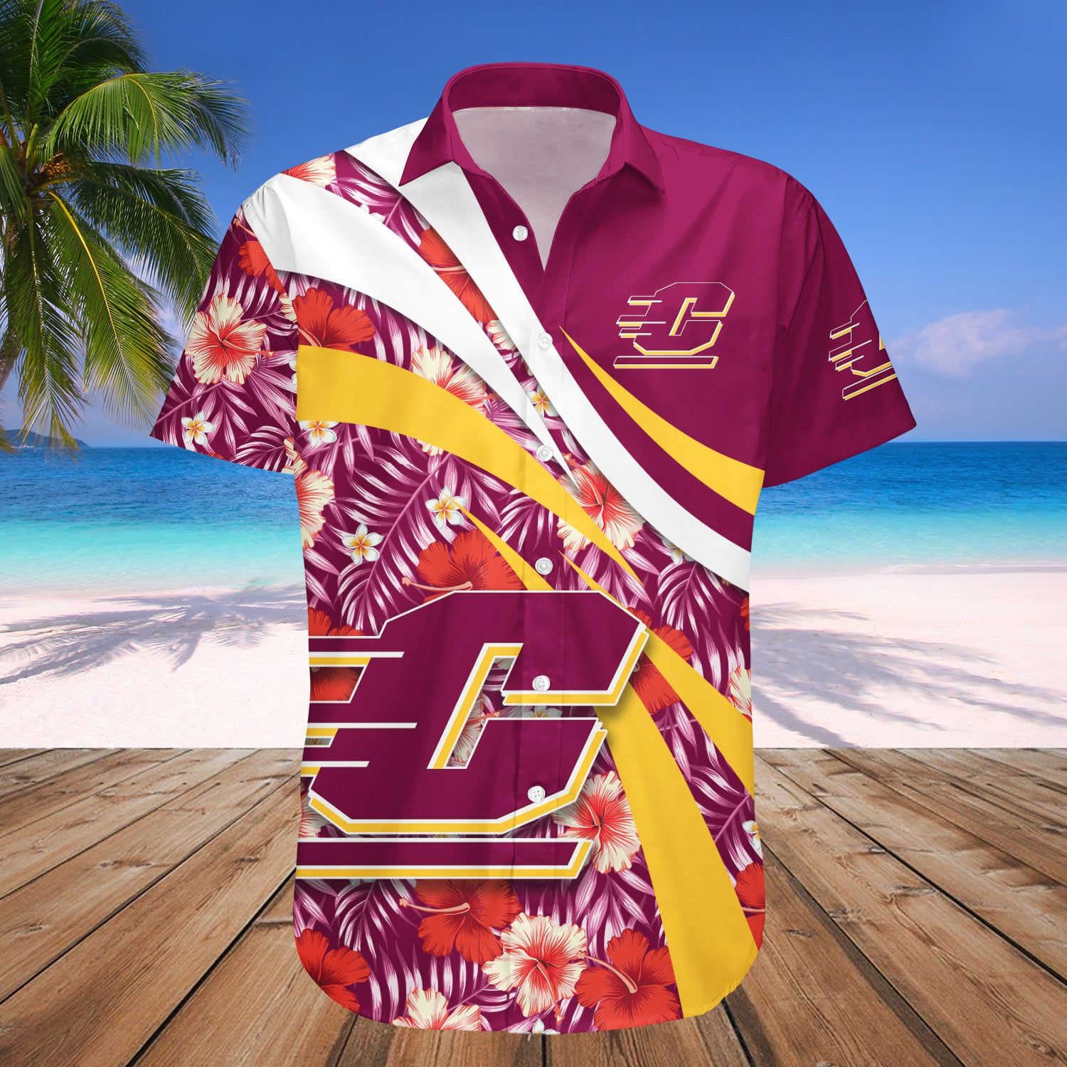 Central Michigan Chippewas Hawaii Shirt Hibiscus Sport Style – NCAA
