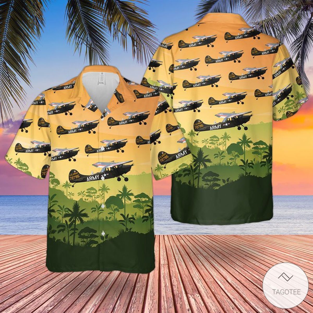 Cessna Bird Dog US Army Themed Tropical Men Women Hawaiian Shirt