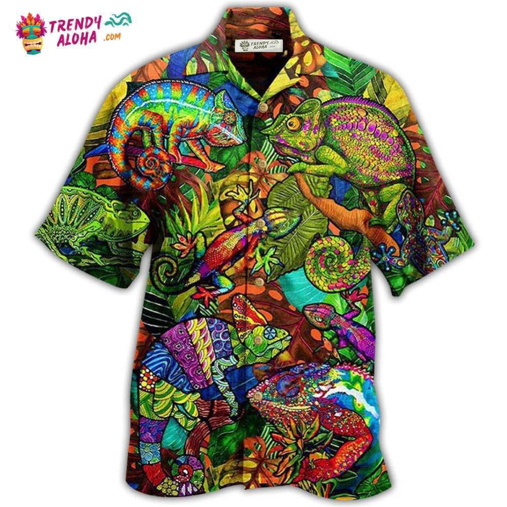 Chameleon Animals Fullcolor Abstract Style So Cool Hawaiian Shirt – Trendy Aloha