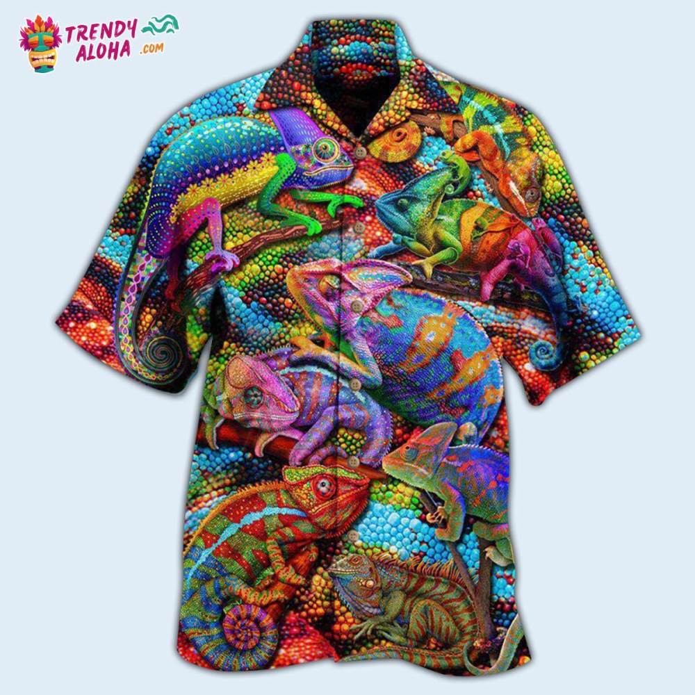 Chameleon Animals My Chameleon Really Looks Up To Me And I Love Style Hawaiian Shirt – Trendy Aloha