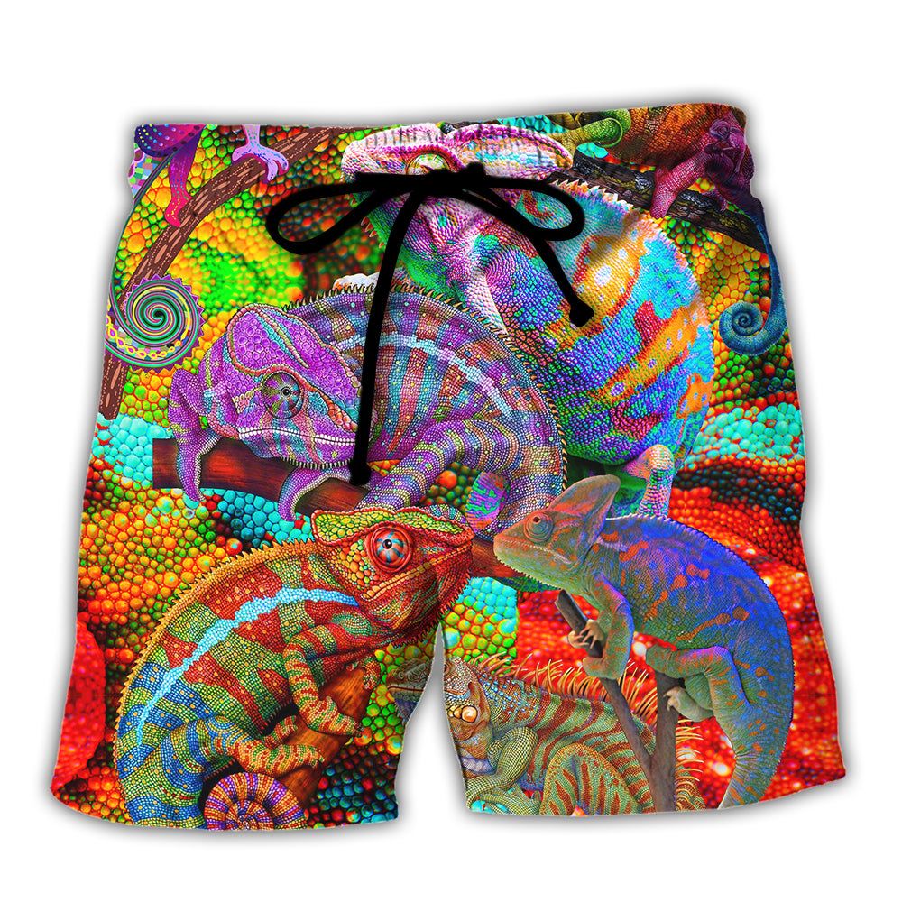 Chameleon Animals My Chameleon Really Looks Up To Me And I Love Trendy Aloha Hawaiian Beach Shorts Chameleon Animals My Chameleon Really Looks Up To Me And I Love Trendy Aloha Hawaiian Beach Shorts