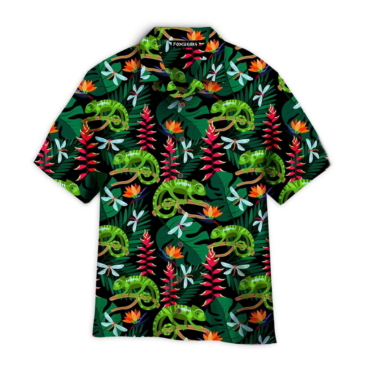 Chameleons In Forest Aloha Hawaiian Shirts