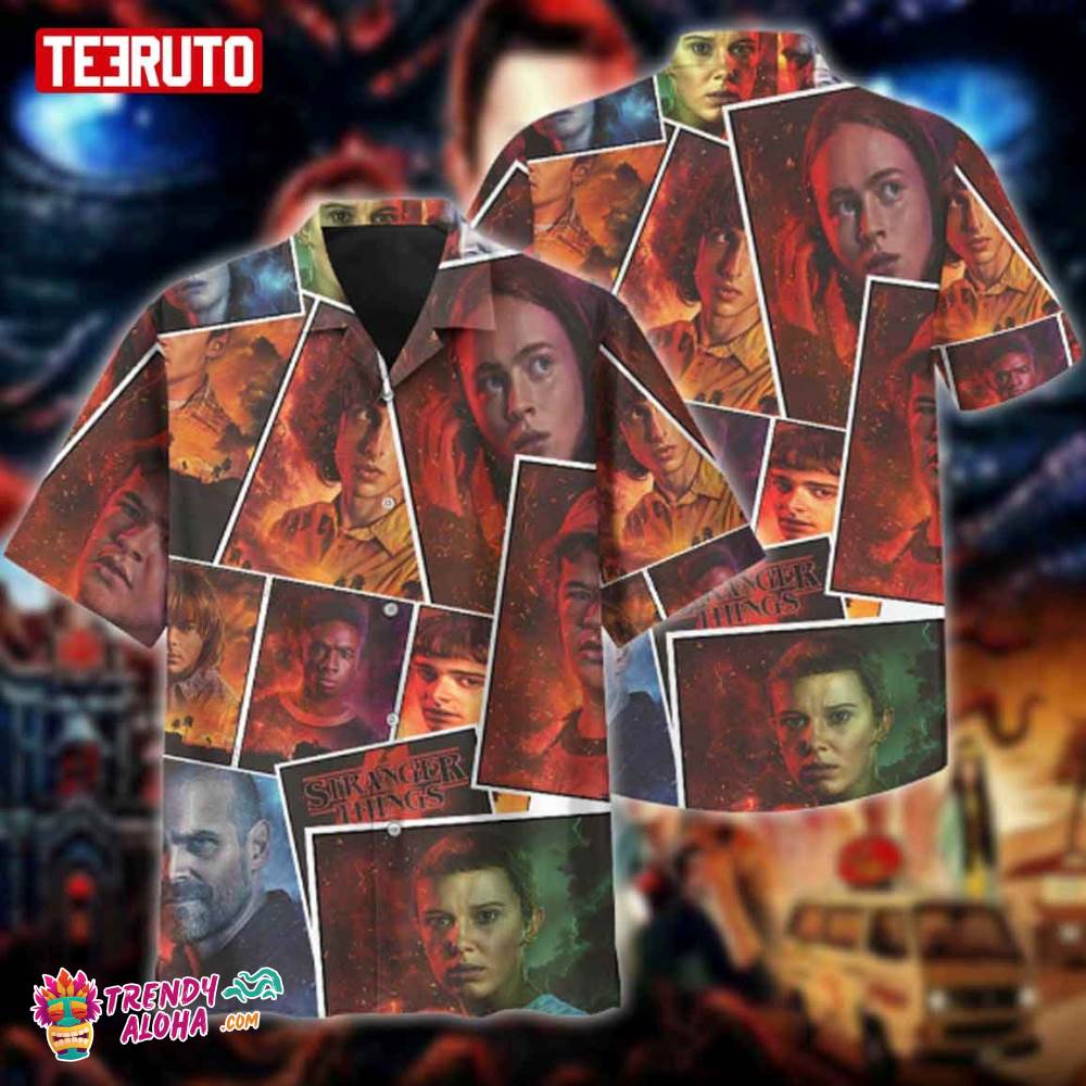 Characters Stranger Things 4 Halloween Hawaii Shirt