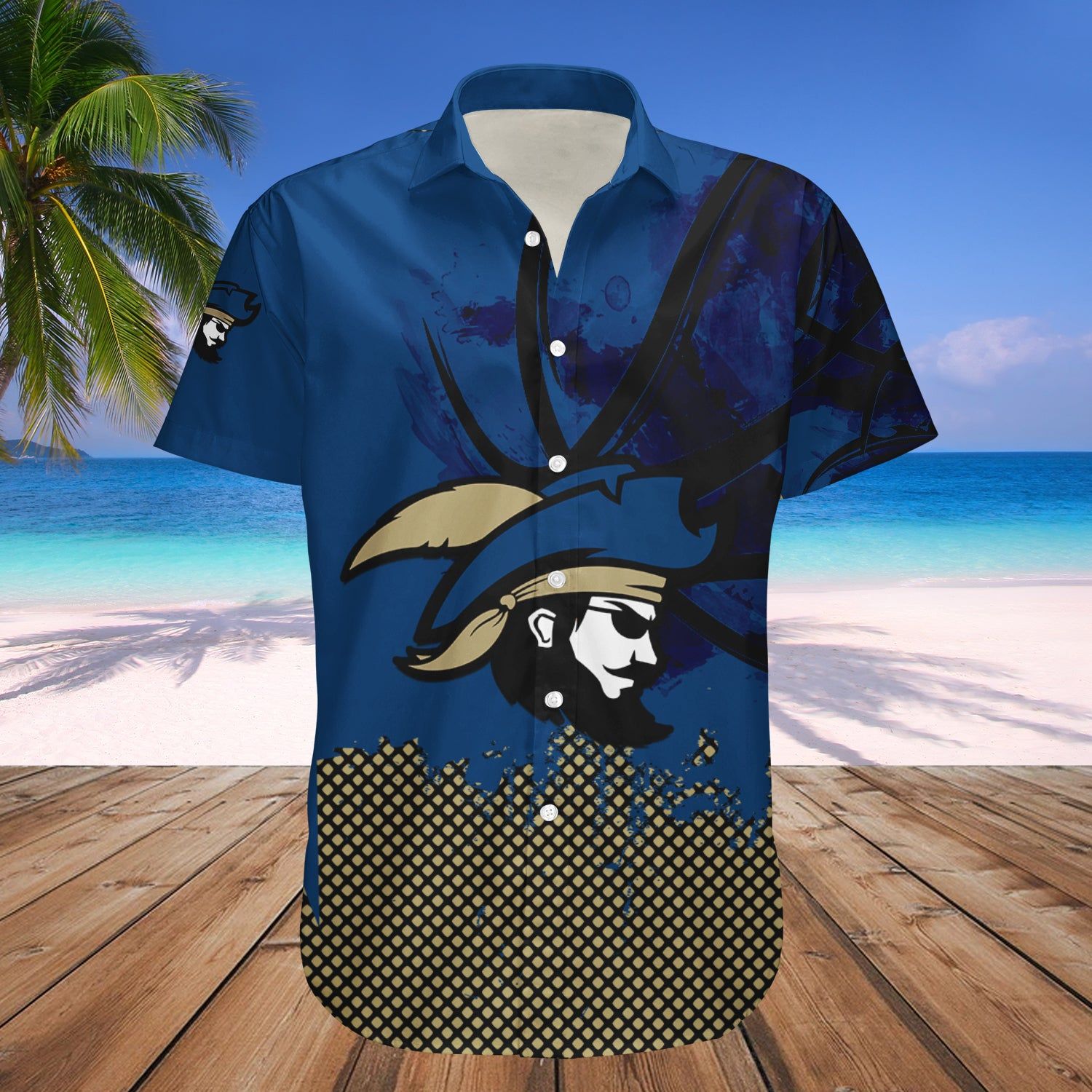 Charleston Southern Buccaneers Hawaii Shirt Basketball Net Grunge Pattern – NCAA