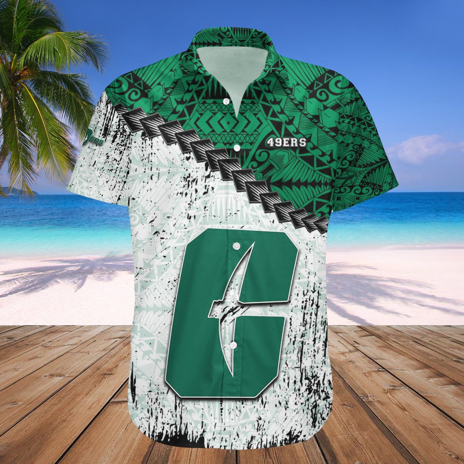 Charlotte 49Ers Hawaii Shirt Grunge Polynesian Tattoo – NCAA