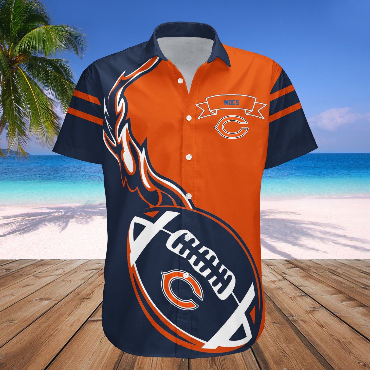 Chattanooga Mocs Hawaii Shirt Flame Ball – NCAA